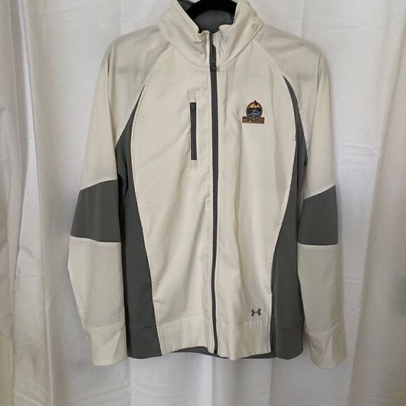 Under Armour Other - Mens Under Armour Golf Jacker With Fold-Away Hood & Rop of the Rock Emblem, Whit